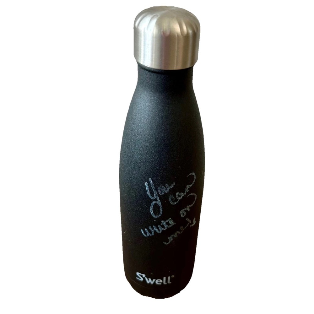 S'well Onyx Stainless Steel Water Bottle 25 Ounce Write On Me Design NWOT  Rare